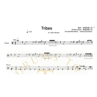 爵士鼓譜- Tribes (原)- Victory Worship | 無限鼓譜工坊-客製樂譜