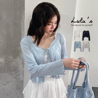 LULUS/緹花木耳邊綁帶罩衫４色【A03250030】外套 遮陽 搭洋裝 蝴蝶結250416