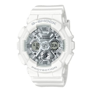 CASIO卡西歐 G-SHOCK全白閃耀雙顯錶/GMA-S120VA-7A