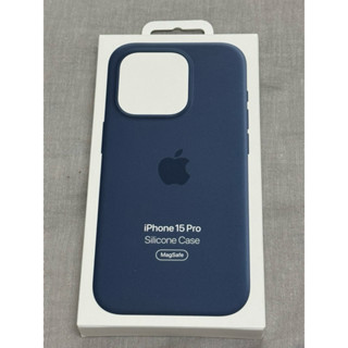 原廠iPhone 15Pro Magsafe矽膠保護殼-風暴藍色