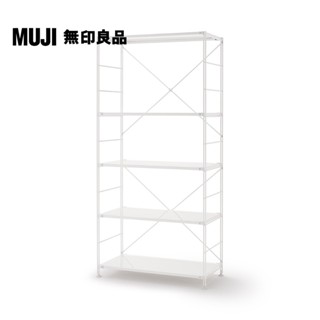 【MUJI 無印良品】SUS鋼製層架組/亮面淺灰/寬/大(大型傢俱配送)