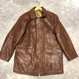 GIANNI VALENTINO 小羊皮排扣拉鍊翻領夾克 皮衣外套