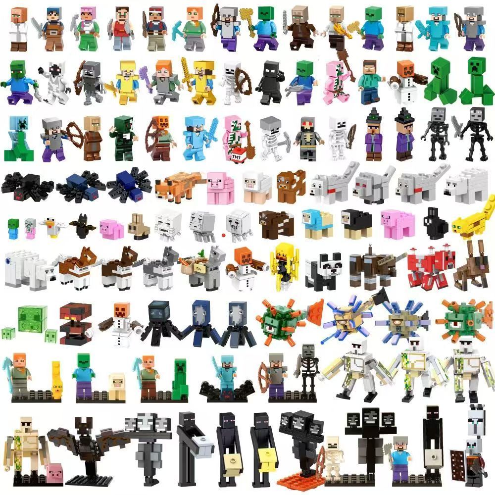 minecraft 麥塊公仔 麥塊積木 麥塊人偶 當個創世神 史蒂夫 艾利克斯 鐵傀儡 末影人 苦力怕 殭屍 村民 骷髏