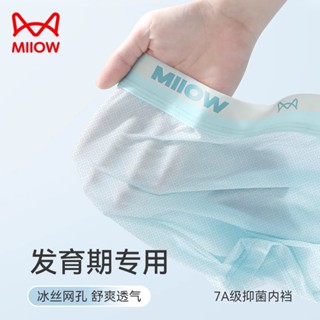 貓人 男童內褲 兒童內褲 冰絲內褲 發育期四角褲 透氣 無痕 高檔 平角褲 中大童內褲 男孩內褲 不卡屁屁 涼感內褲