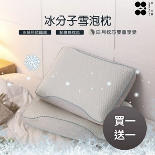 【金大器】【買一送一】枕頭 護頸枕 涼感枕 涼感枕頭 冰分子雪泡枕 側睡枕 兒童枕頭 記憶枕 深睡眠記憶枕 熟睡夾心枕