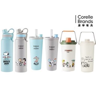 【康寧Snapware】SNOOPY史努比鋅動輕瓷不鏽鋼手提保溫杯800ml /跳跳吸管杯850ml/保溫瓶1200ml