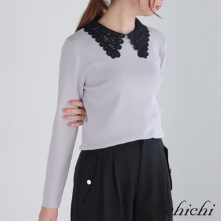 Te chichi 蕾絲領長袖針織上衣(0F000373110)