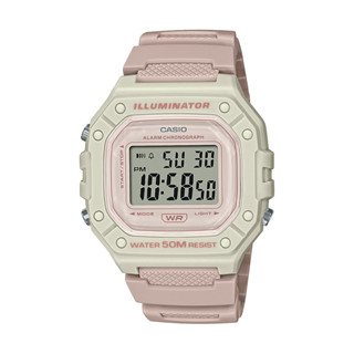 CASIO卡西歐 數位/指標 經典方形 色彩繽紛 輕柔粉 數位顯示系列 W-218HC-4A2 43.2mm