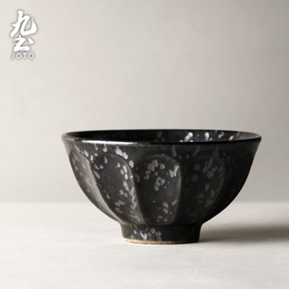 九土日式粗陶加厚手工粗陶窯變簡約單個大號家用米飯湯碗日式餐具造型盤子料理碗沙拉碗西餐碗湯麵碗米飯碗可微波碗CJR0426
