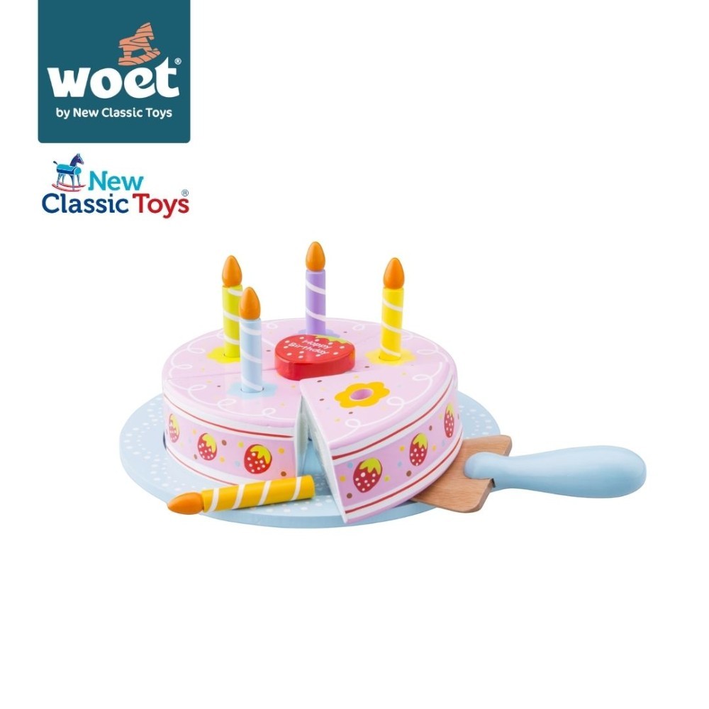 荷蘭New Classic Toys 經典生日蛋糕 - 10628 /家家酒玩具/木製玩具/切切樂