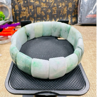 翡翠飄花男手排 天然翡翠A貨 翡翠 玉牌 擺件 手把件 緬甸玉 042208