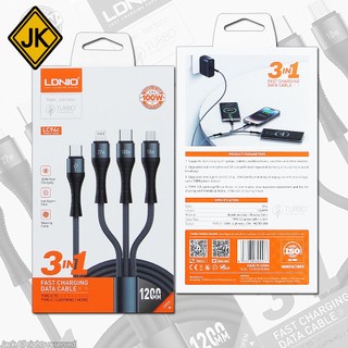 LDNIO 3合1 充電線 Type-C／Lightning／Micro USB PD Apple iPhone IOS