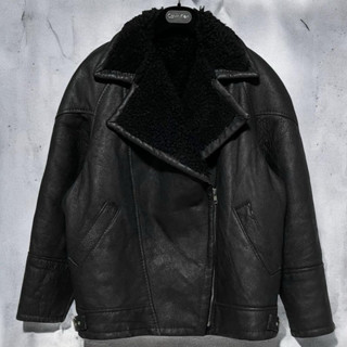 LambSkin 小羊皮毛一體排扣翻領夾克 皮衣外套