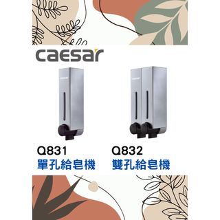 單孔/雙孔給皂機🌈CAESAR凱薩🌈沐浴乳架 手壓給皂機壁掛 浴室置物架 洗髮精 ABS塑膠 台灣公司貨Q831
