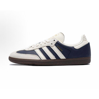 <MXX> 100%公司貨 Adidas Samba 白 皮革 海軍藍 休閒鞋 德訓鞋 IG1968 女鞋