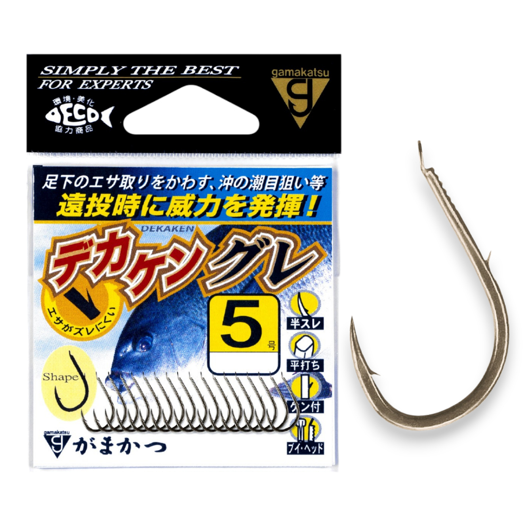 源豐釣具 GAMAKATSU デカケングレ 黑白毛磯釣鉤 魚鉤 海釣鉤 哭累鉤