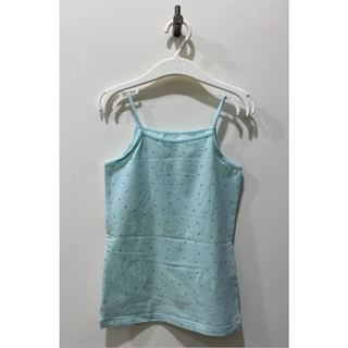 全新二手 // UNIQLO 女童 AIRism科技空氣衣 棉質細肩帶小可愛 寬領背心 白色滾邊蕾絲/灰色/綠色點點