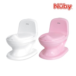 《福軒小舖》Nuby｜學習小馬桶（白色／粉亮）馬桶 模擬沖水聲 模擬馬桶 小馬桶 兒童馬桶 學習便器
