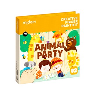 MiDeer 兒童手指顏料繪畫本-動物派對｜無毒手指畫｜感統美感啟蒙｜趣味互動創作｜6936352515050