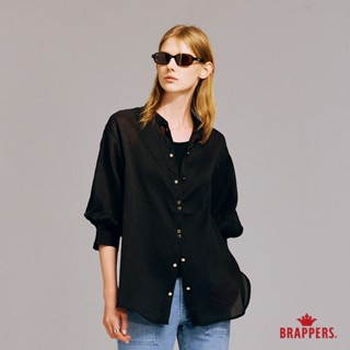 BRAPPERS 女款 氣質澎袖透感襯衫-黑