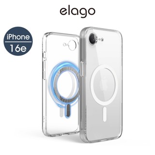 <elago> iPhone 16e Hybrid防摔邊框透明手機殼 MagSafe磁吸相容