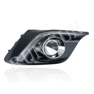 ●○RUN SUN 車燈,車材○●全新馬自達 2015 2016 MAZDA 3 LED雙色ㄏ型 霧燈蓋 日行燈 方向燈