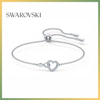 施華洛世奇手鍊 Swarovski Infinity 手鏈 無限符號和心形 手鍊 白色 鍍白金色 無盡的愛 手環 永恆愛