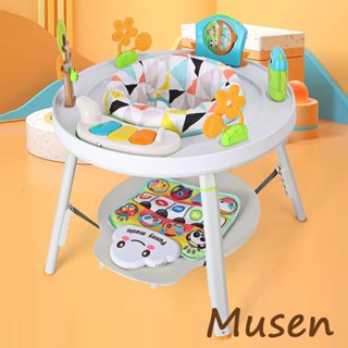 Musen【臺灣現貨】免運360度旋轉多功能跳跳椅 嬰兒玩具4-12個月 益智寶寶 彈跳椅 健身架小桌子 音樂琴踢踢樂