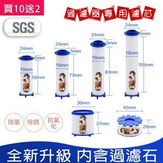 【曼德旺-含過濾球】蓮蓬頭濾芯 買10送2 水龍頭濾心 除氯 過濾 增壓 濾心棉 濾芯 PP過濾棉 花灑濾心 負離子濾芯