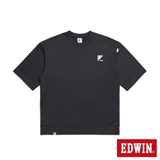 EDWIN 男款 吸濕排汗寬版短袖T恤(黑色)