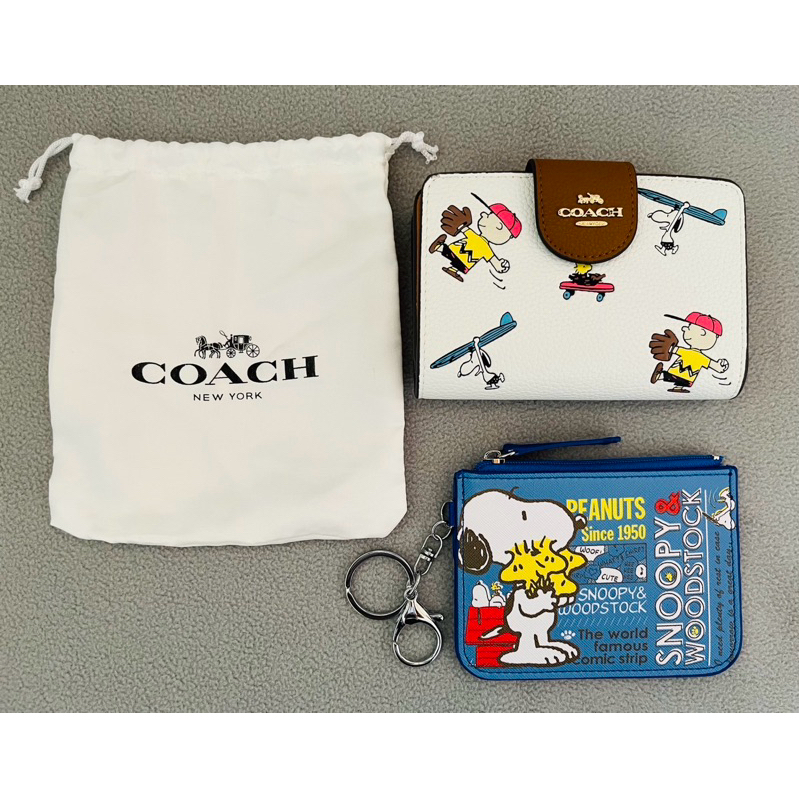 COACH史努比折疊短夾&SNOOPY 史努比票卡零錢鑰匙包