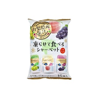 AS FOODS 山梨縣產果汁 三種水果味雪酪果凍條 15個入【Donki日本唐吉訶德】