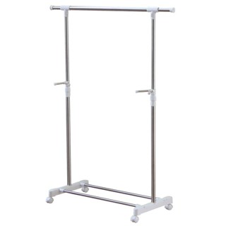 RICHOME 小蝸牛不鏽鋼單桿伸縮衣架 I-R-HA008-白【DIY組裝商品】【家樂福】