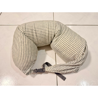 ［二手］MUJI 無印良品 頸枕/淺灰條紋16.5*67cm