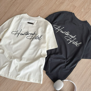 【FJstore】INNERSECT 三生萬物 心碎旅店 左胸刺繡愛心款 短T 短踢 寬鬆 落肩 圓領 短袖上衣 情侶