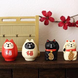現貨🌸日本正版 DECOLE concombre 旅貓 招財貓 招福貓 黑貓 三毛貓 福達摩 擺飾 公仔