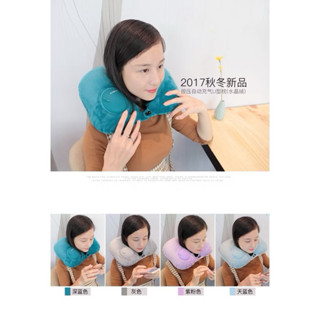 水晶絨 墨藏青充氣枕 ROMIX RH50 絨毛 旅行枕 飛機枕 頭枕 露營 PICTET FINO