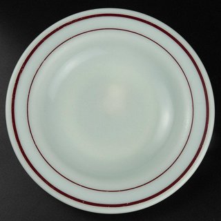 康寧 Corning Pyrex 復古 棗紅色 圈圈 厚款 耐熱玻璃 強化玻璃 深盤 餐盤 湯盤 美國製