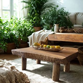 【自然屋精品】 原木方桌 方桌 咖啡桌 原木桌 茶几 自然風桌子 巴里島風桌 原木矮桌 休閒桌 原木創意桌 傢俱 歡迎