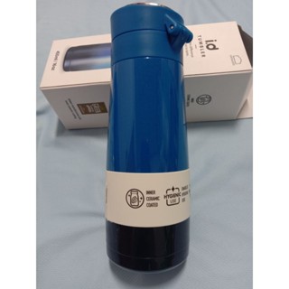 LOCK&LOCK 樂扣樂扣~馬卡龍陶瓷彈跳保溫瓶(450ml) 漸層藍