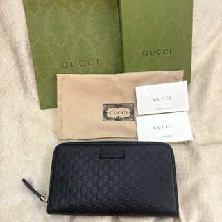 全新 Gucci 黑色 壓紋 GGlogo 牛皮 拉鍊 拉鏈 長夾 皮夾 女用 男用 保證真品 正品 經典款 古馳 錢包
