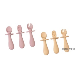 黃色小鴨 鉑金矽膠360度訓練餐具固齒器(寶寶學習餐具 嬰幼兒無毒湯叉勺)