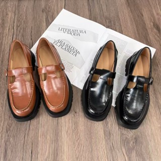 shoes鞋魔【臺灣出貨】復古編織瑪麗珍女鞋 25夏季新款 厚底小個子增高女皮鞋 頭層牛皮方頭淺口樂福鞋 裡外全皮單鞋