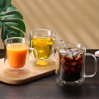 杯子 水杯 馬克杯 玻璃杯 冷水杯 耐熱玻璃杯 牛奶杯 咖啡杯 高硼矽 雙層玻璃 透明玻璃杯 220ml 禮物 157