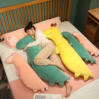 ✨✨長條抱枕【臺出】恐龍長條抱枕毛絨玩具公仔床上夾腿睡覺布娃娃玩偶情人節禮物女生