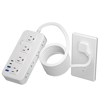 臺灣專用美規3腳延長線插座 家用超薄插頭USB-A/USB-C多功能雙面插座總控開關 110V-220V 過載保護 阻燃