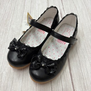 ［出清品］[ 展示品 ]《布布童鞋》Miffy米飛兔蝴蝶結黑色花邊蕾絲兒童公主鞋(20公分)