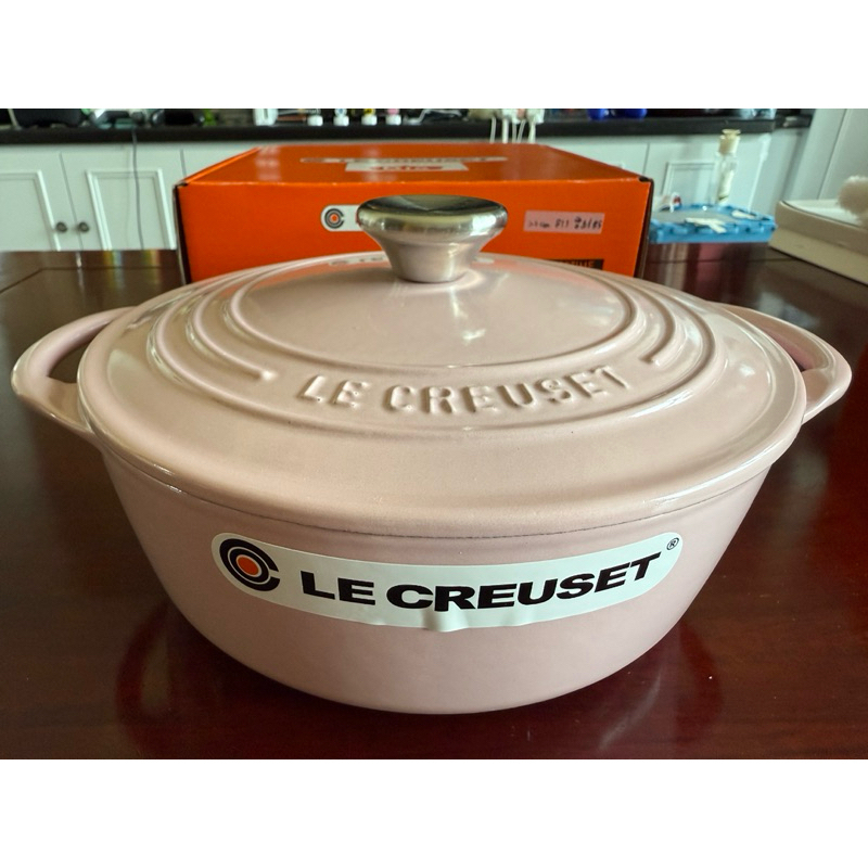 Le Creuset 22cm BIS 鑄鐵淺圓鍋 雪紡粉 全新正品