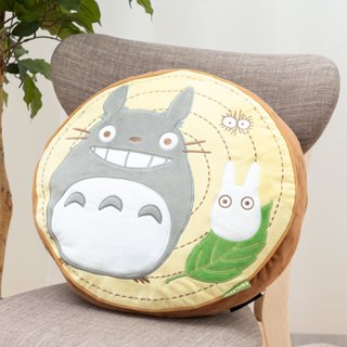 日本正版 宮崎駿 吉卜力 現貨 龍貓 totoro 圓木 刺繡 雙面 圓抱枕墊 抱枕 靠枕 午睡枕 靠腰枕 坐墊 沙發枕