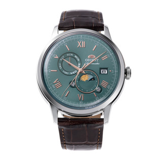 ORIENT 東方錶 Sun & Moon系列時尚魅力日月相機械男錶 綠面-RA-AK0805E/41.5mm